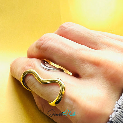DuoTone DuoSwirl Band Ring · Stainless Steel · Adjustable MNO · Symbolic Motion CA