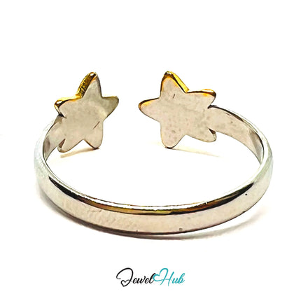 DuoTone DoubleStars Stainless Steel Ring · Adjustable OPQ · Tarnish-Resistant CA