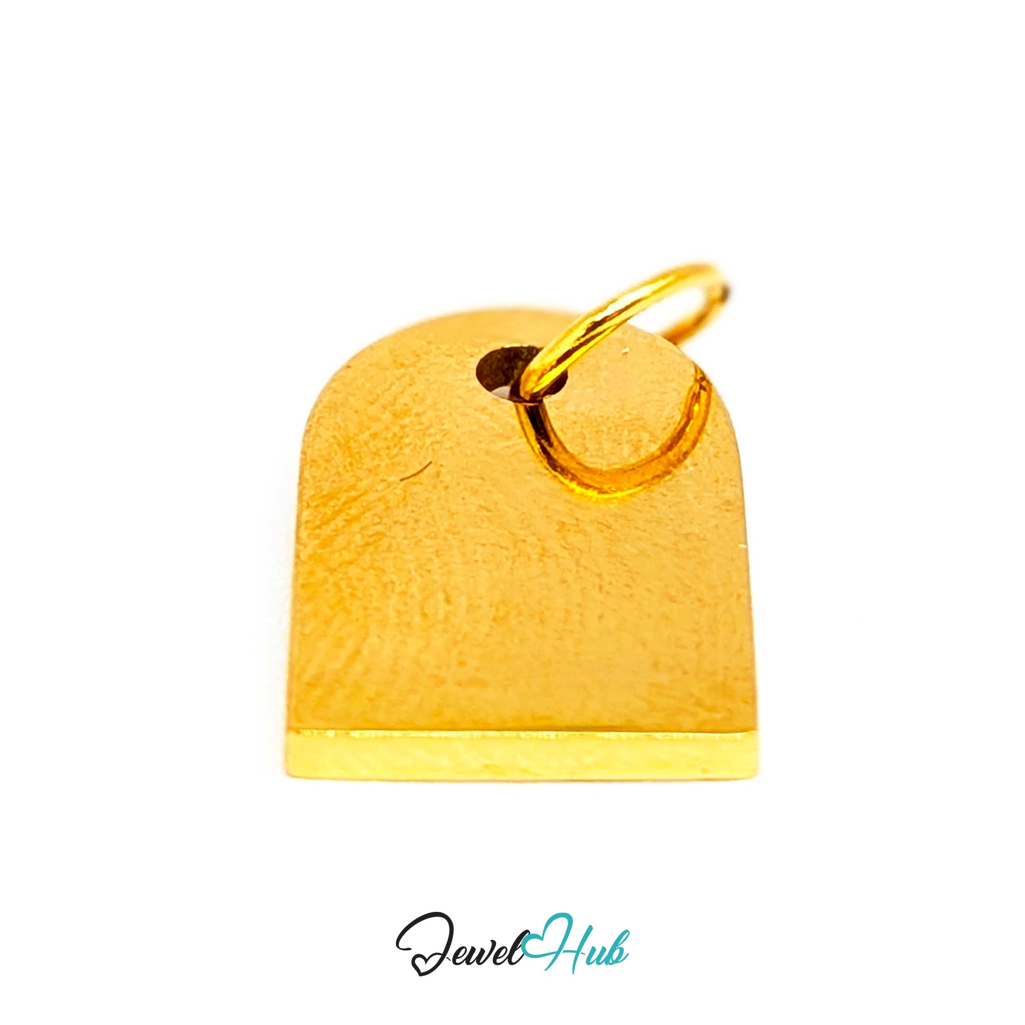 Pave Arch charm, gold stainless steel - turned to the blank polished gold reverse - JewelHub