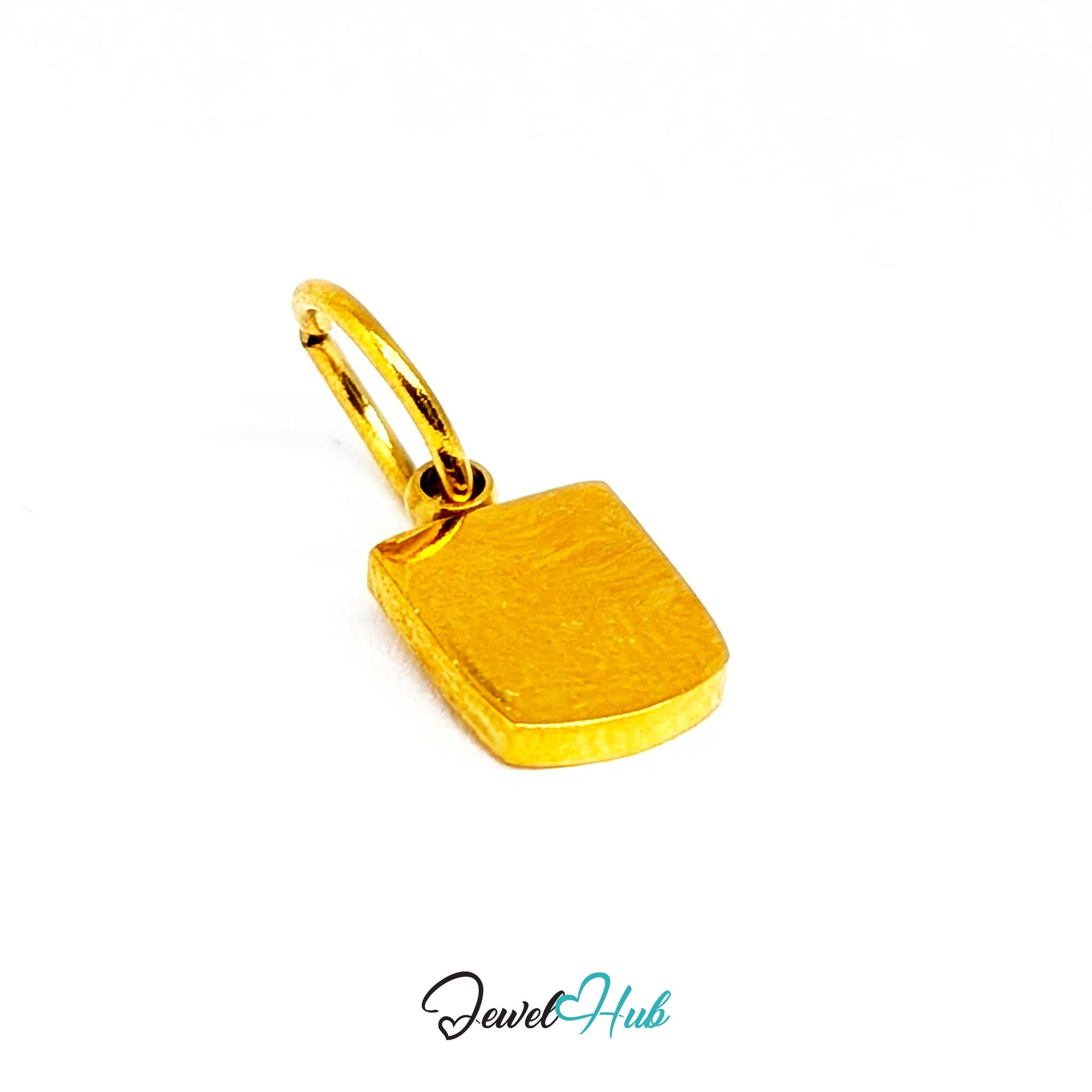 Mini Star Shield charm, gold stainless steel - turned to the plain gold reverse - JewelHub