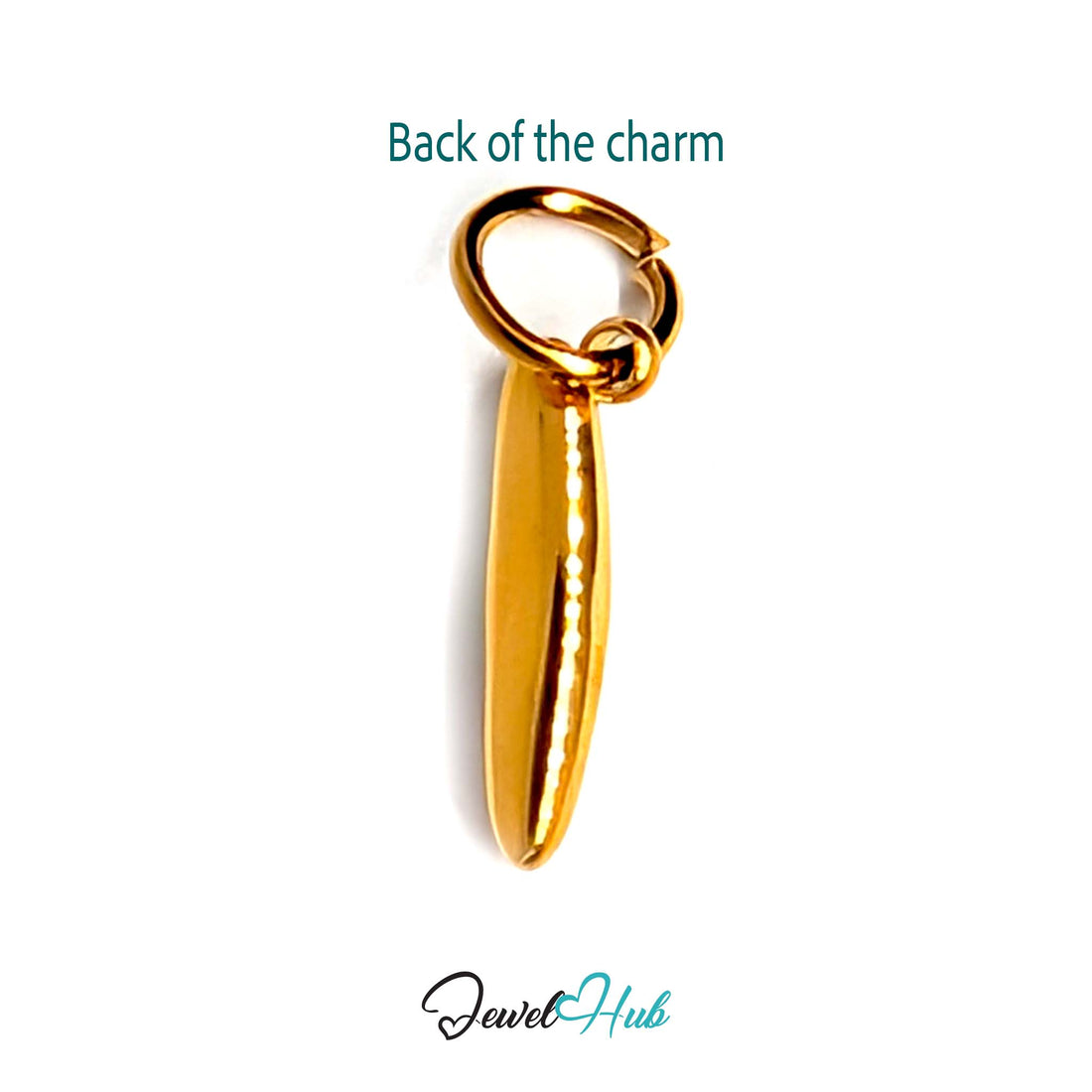 Crystal baguette charm in gold-tone stainless steel, with 8 glue-set crystals - JewelHub