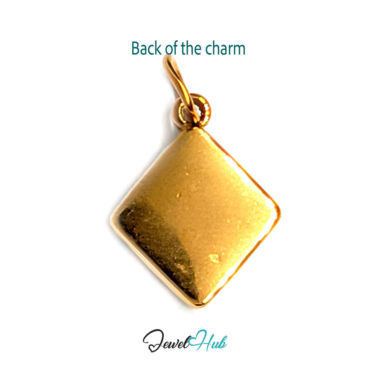 Back of the gold-tone wafer biscuit charm showing the sculpted reverse - JewelHub