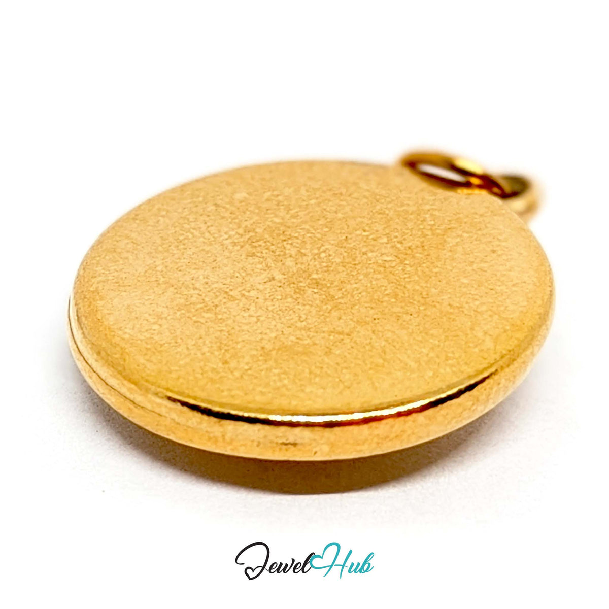Side view of the gold-tone cookies and cream waffle charm - JewelHub