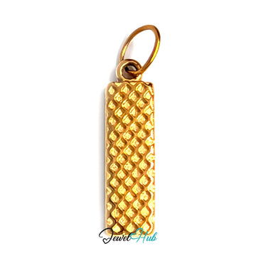 Wafer stick charm in gold-tone stainless steel - JewelHub