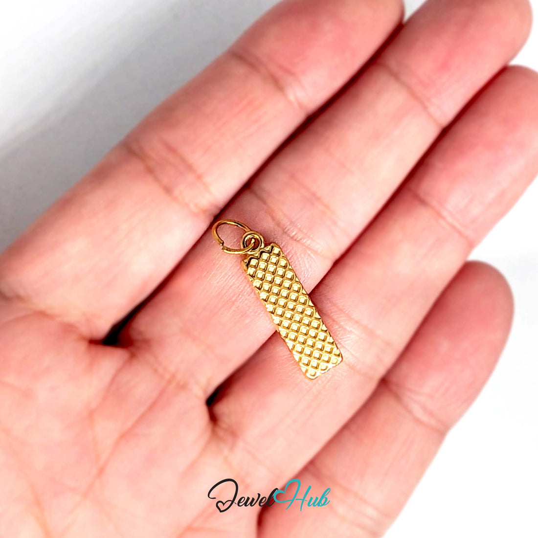 Wafer stick charm in gold-tone stainless steel - JewelHub