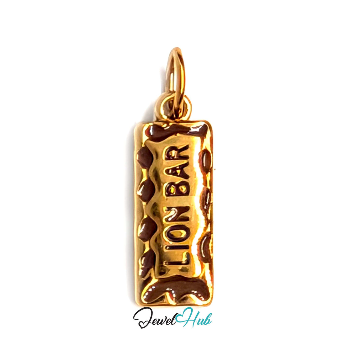 Chocolate bar charm in gold-tone stainless steel - JewelHub