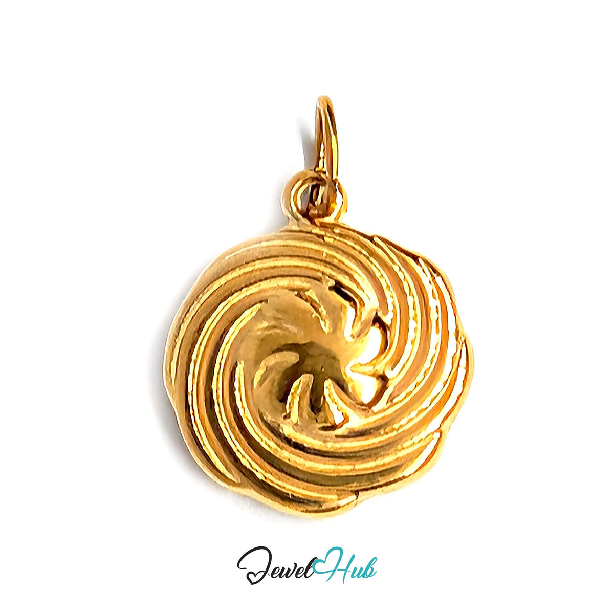 Swirl butter cookie charm in gold-tone stainless steel - JewelHub