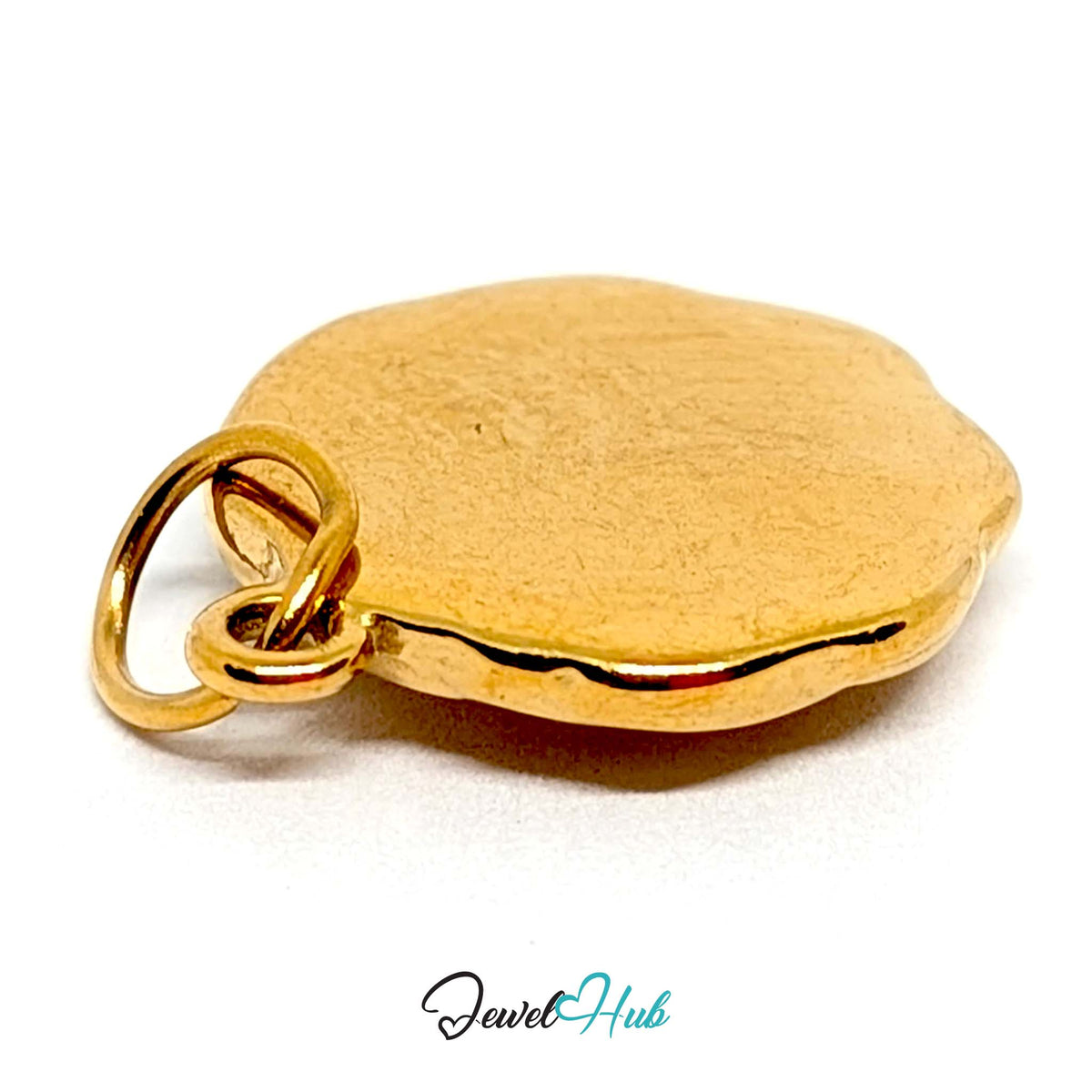 Close-up of the gold-tone swirl butter cookie charm detail - JewelHub