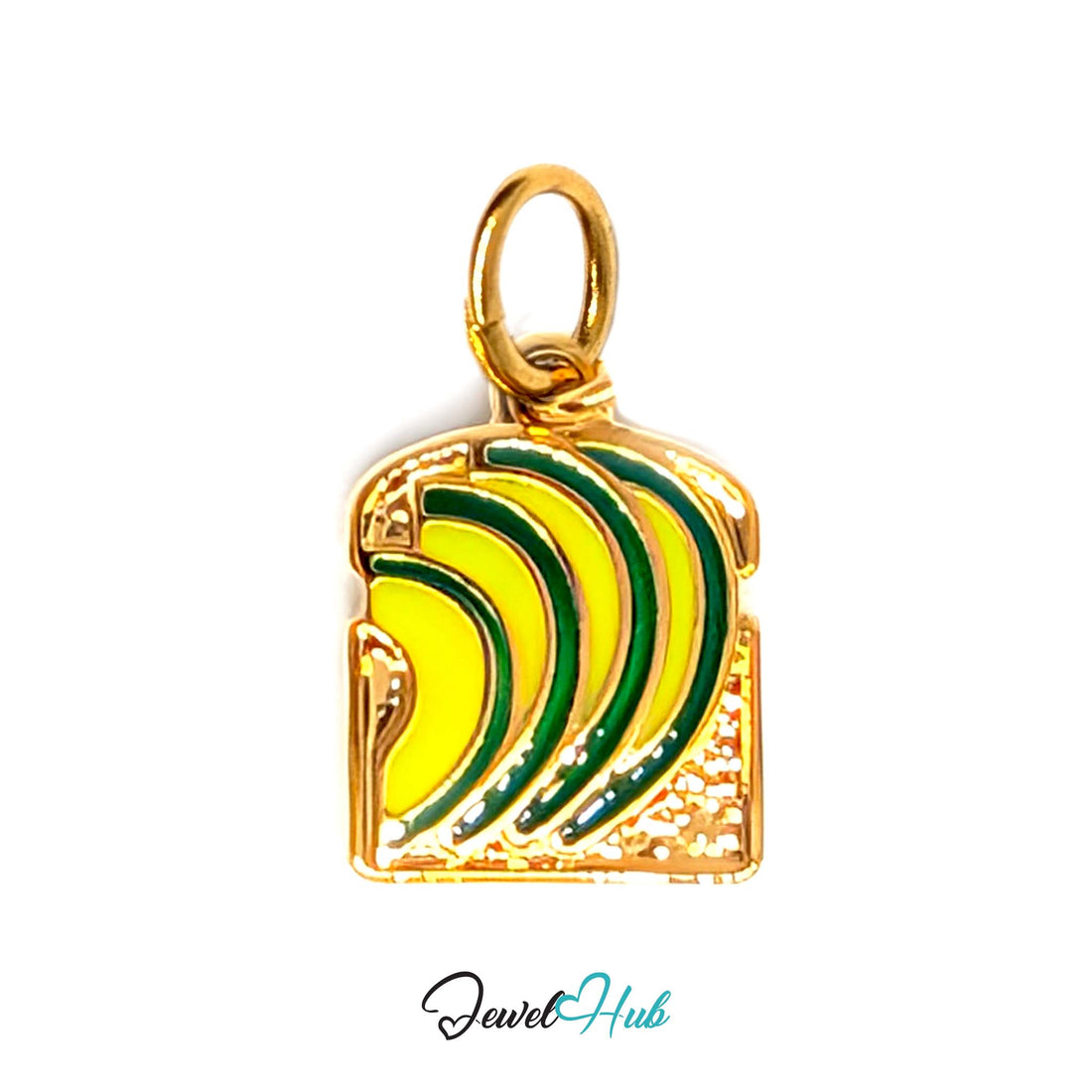 Avocado toast charm in gold-tone stainless steel - JewelHub