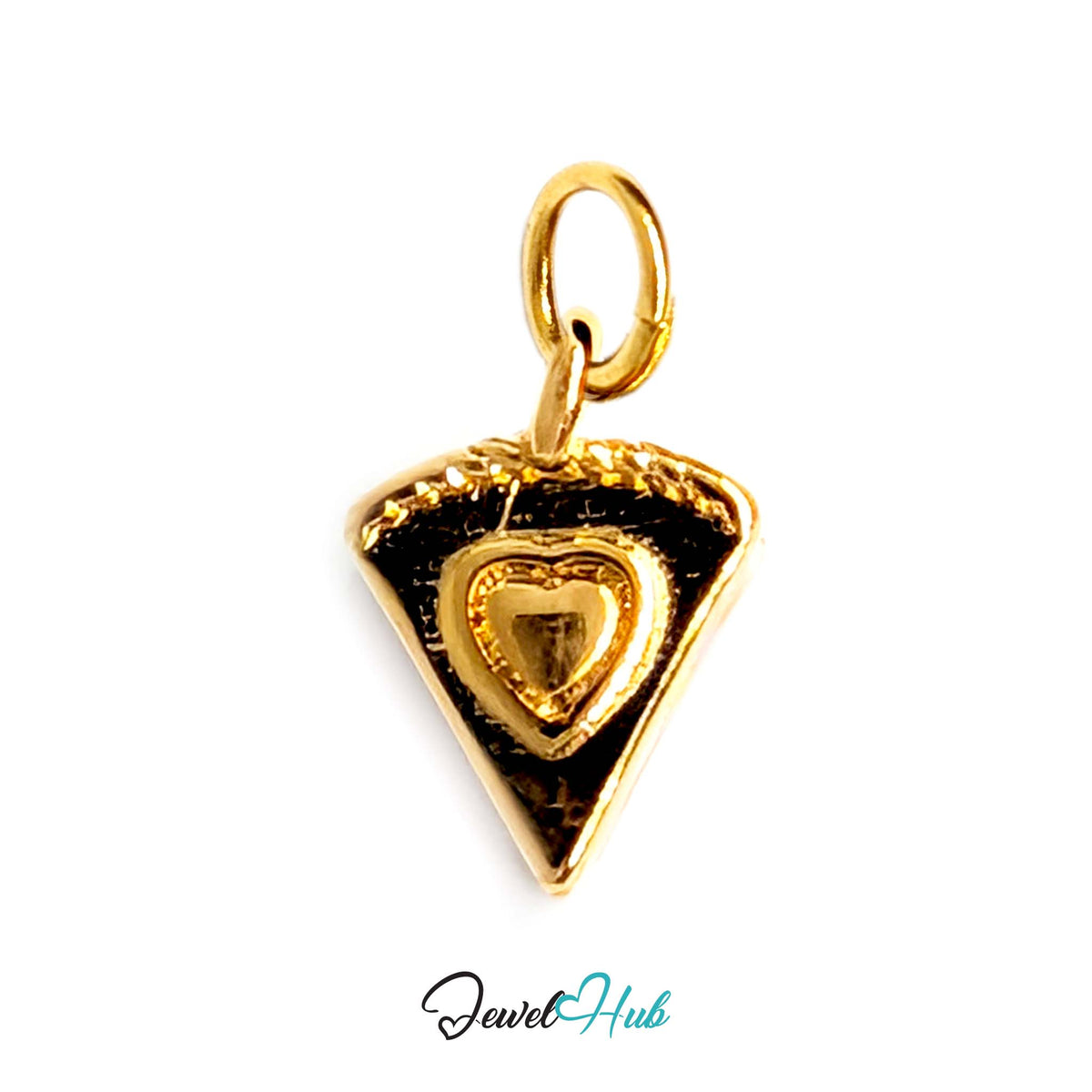 Layered cake slice charm in gold-tone stainless steel - JewelHub