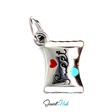 Sweet candy wrapper charm in silver-tone stainless steel - JewelHub
