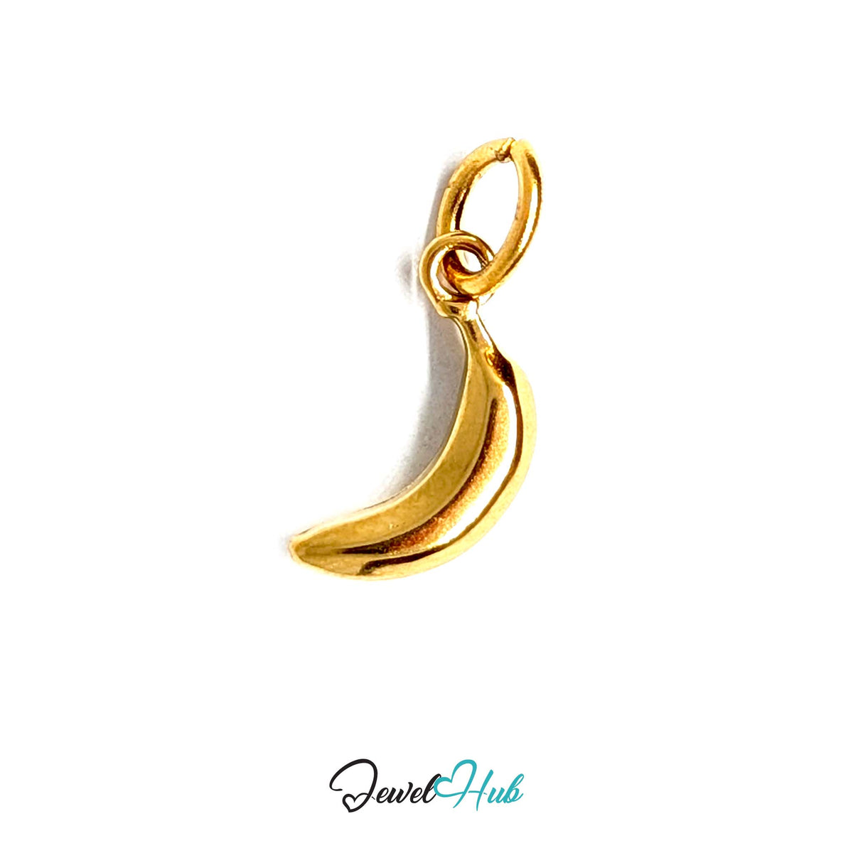 Polished banana charm in gold-tone stainless steel - JewelHub