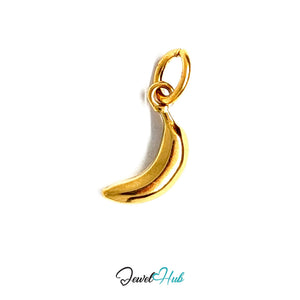 Polished banana charm in gold-tone stainless steel - JewelHub