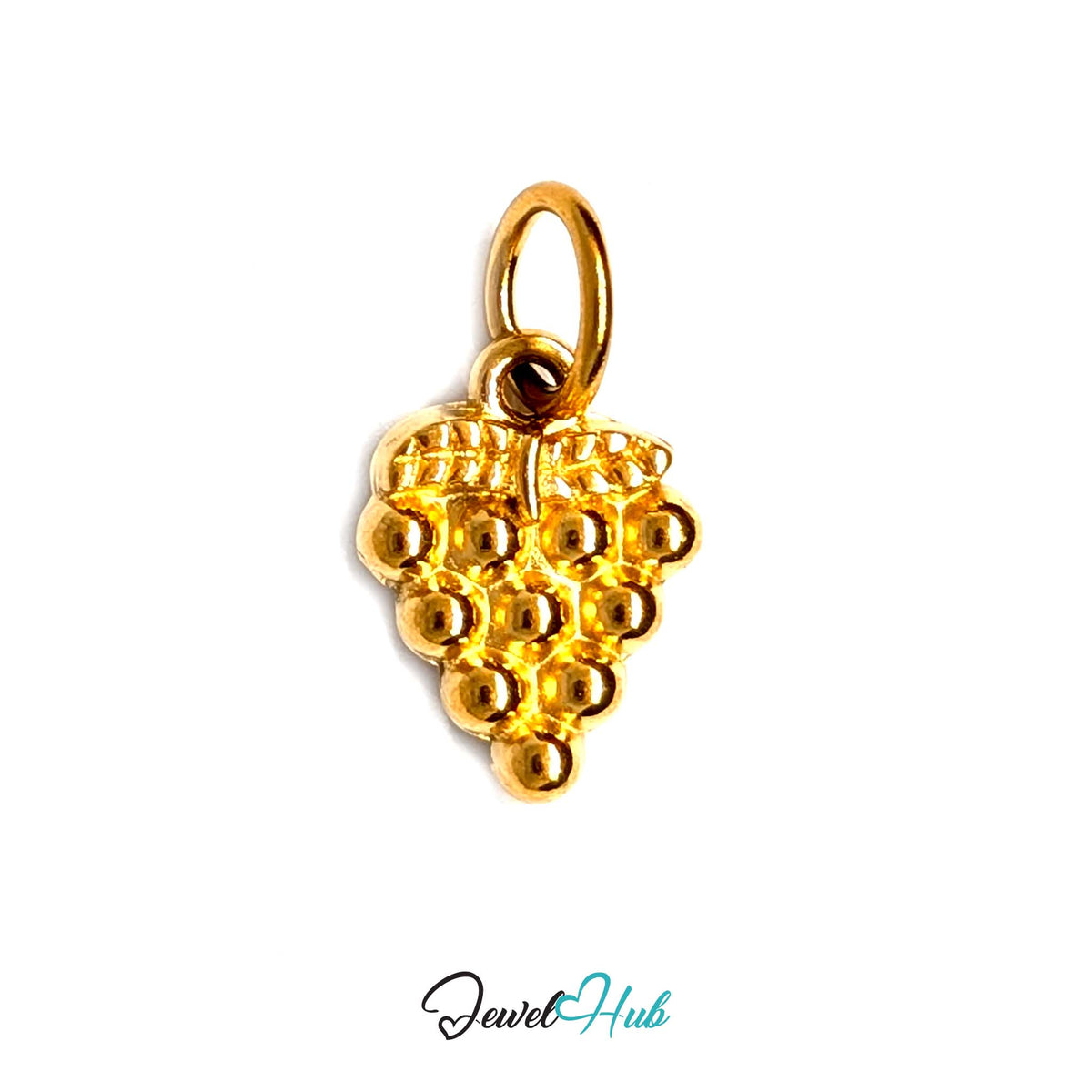 Beaded grape bunch charm in gold-tone stainless steel - JewelHub