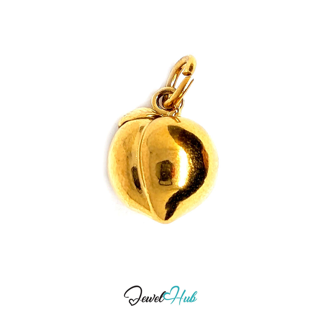 Peach charm in gold-tone stainless steel - JewelHub