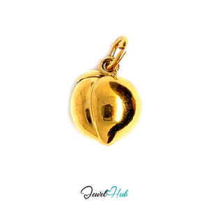 Peach charm in gold-tone stainless steel - JewelHub