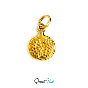 Pomegranate charm in gold-tone stainless steel - JewelHub
