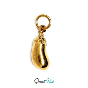 Aubergine charm in gold-tone stainless steel - JewelHub