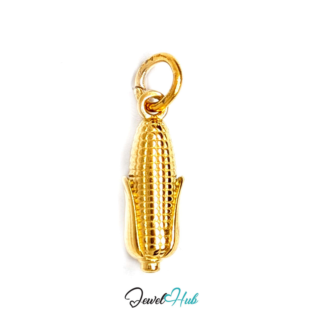 Corn on the cob charm in gold-tone stainless steel - JewelHub