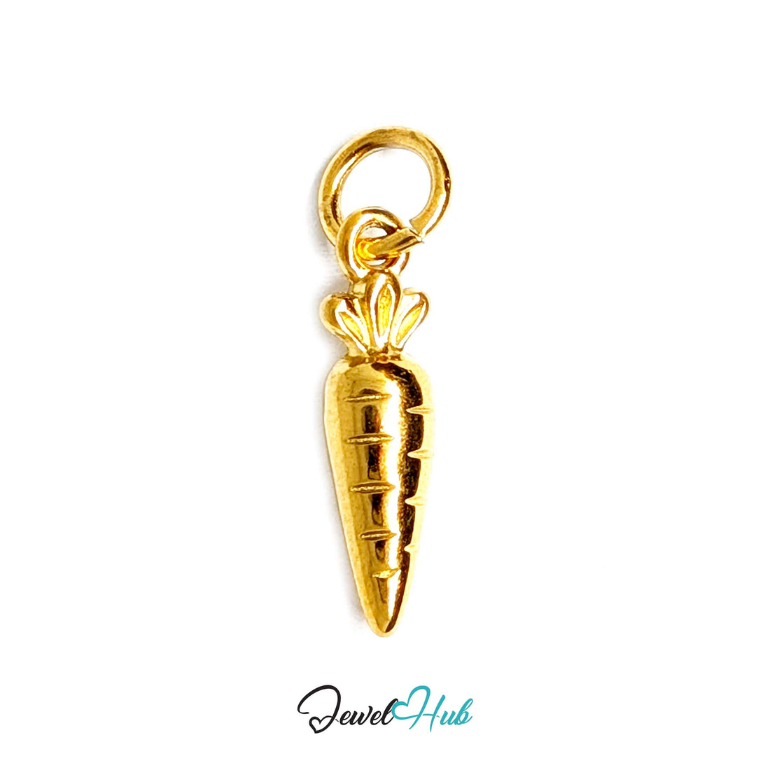 Mini carrot charm in gold-tone stainless steel - JewelHub
