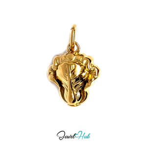 Bok choy charm in gold-tone stainless steel - JewelHub