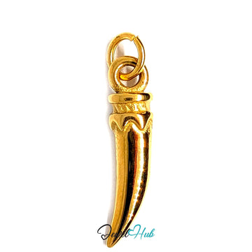Large long pepper charm in gold-tone stainless steel - JewelHub