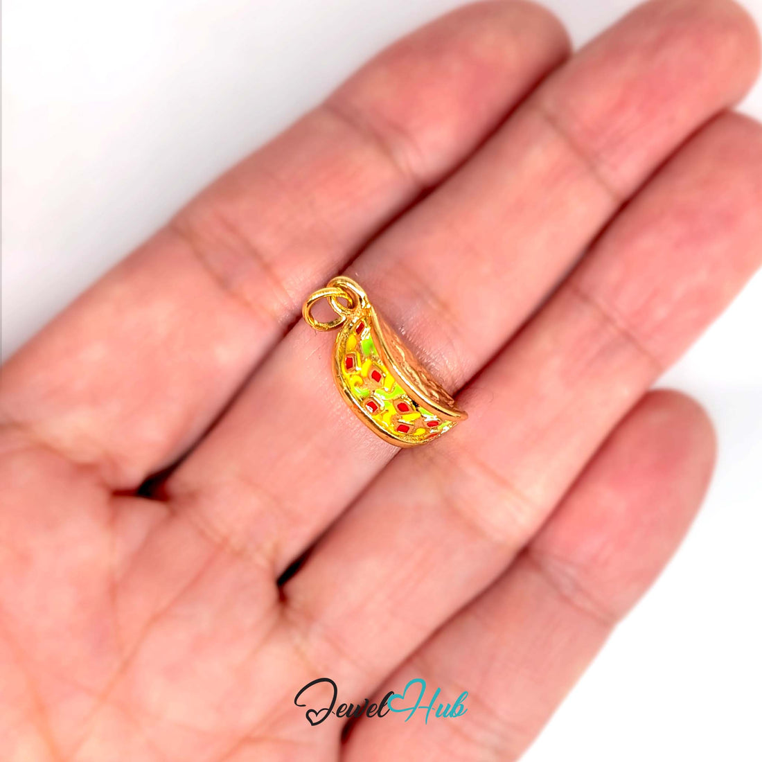 Taco charm in gold-tone stainless steel - JewelHub