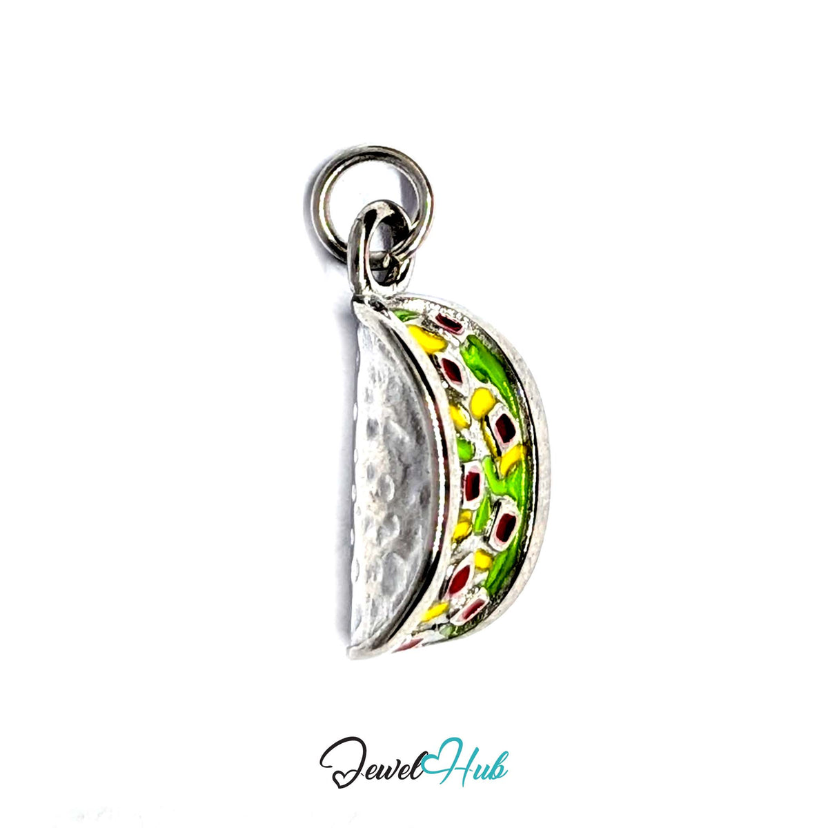 Taco charm in silver-tone stainless steel - JewelHub