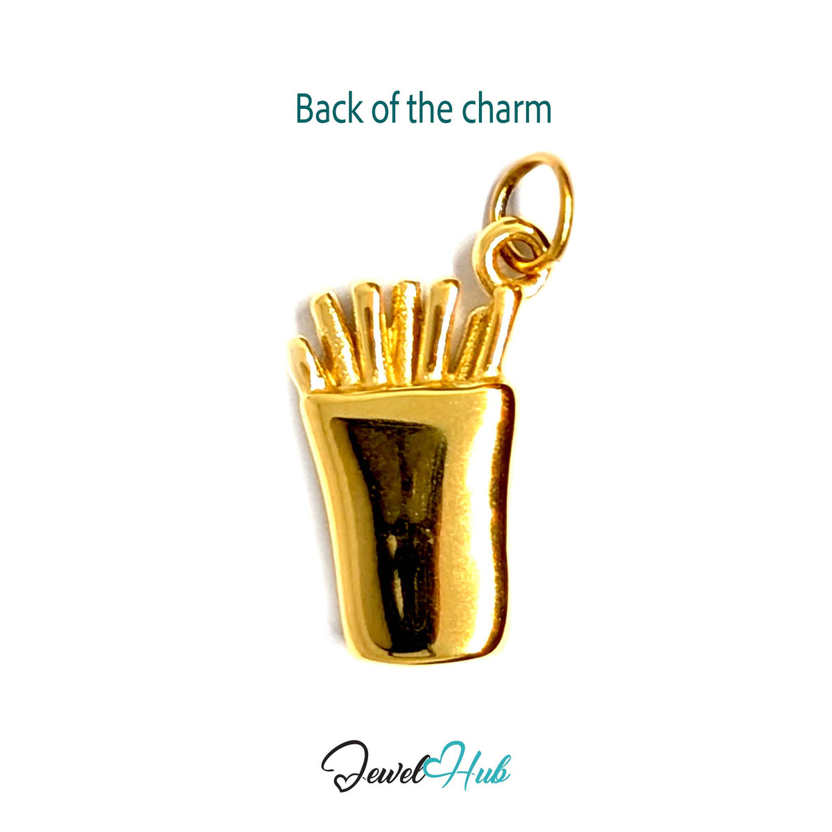 Back of the gold-tone French fries charm - JewelHub