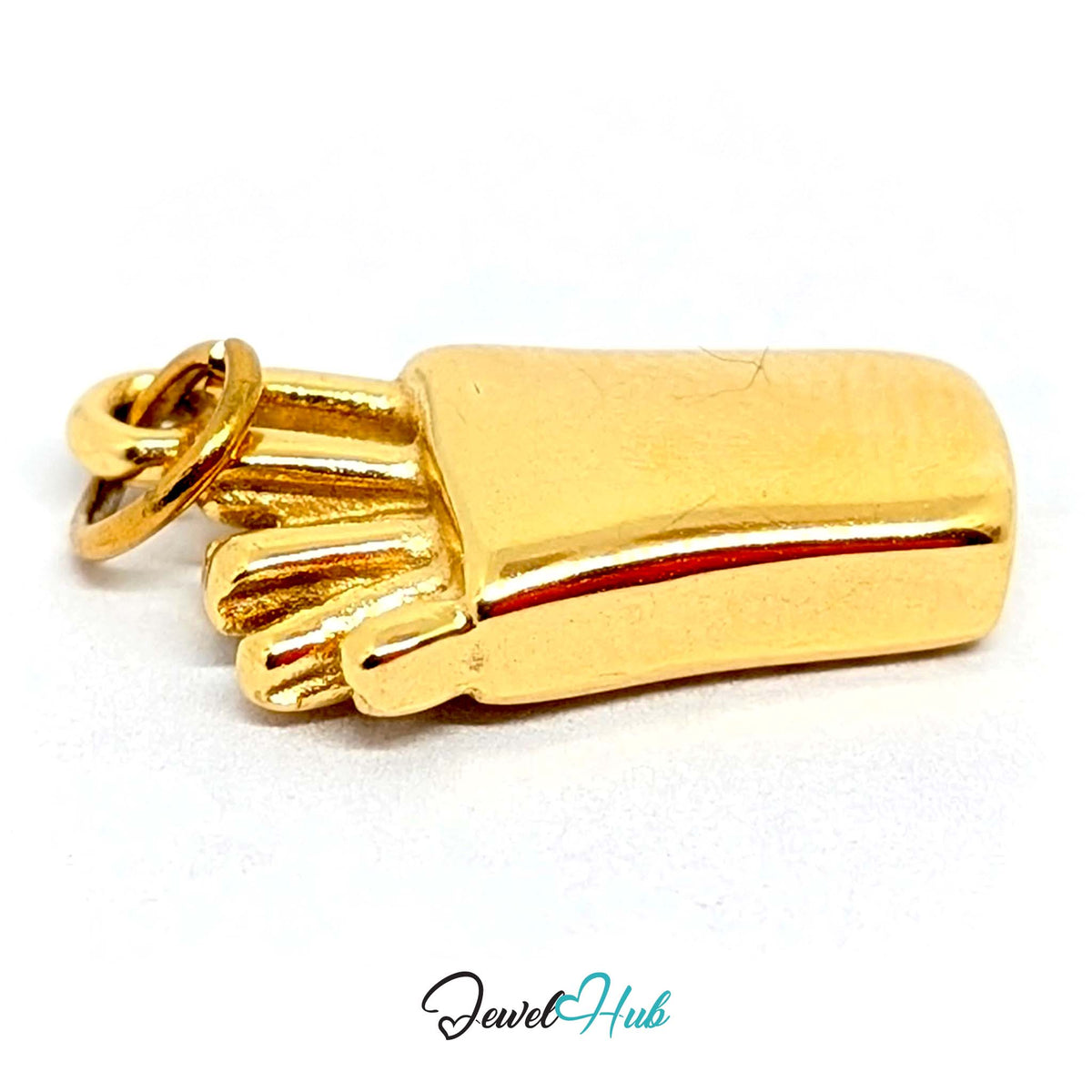 Close-up of the gold-tone French fries charm detail - JewelHub