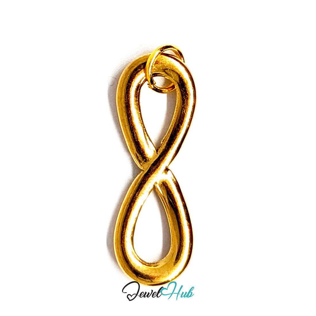 Infinity charm in gold-tone stainless steel - JewelHub