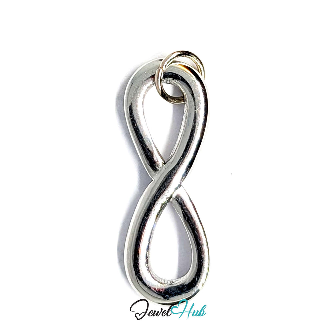 Infinity charm in silver-tone stainless steel - JewelHub