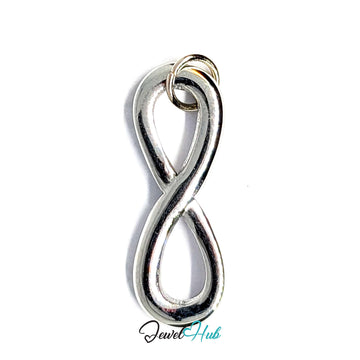 Infinity charm in silver-tone stainless steel - JewelHub