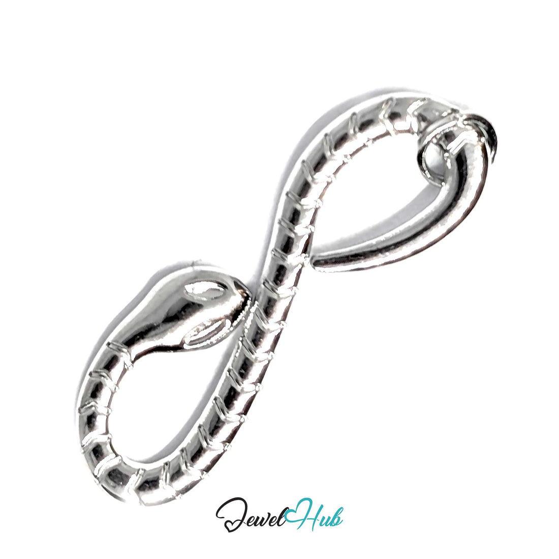 Infinity snake charm in silver-tone stainless steel - JewelHub