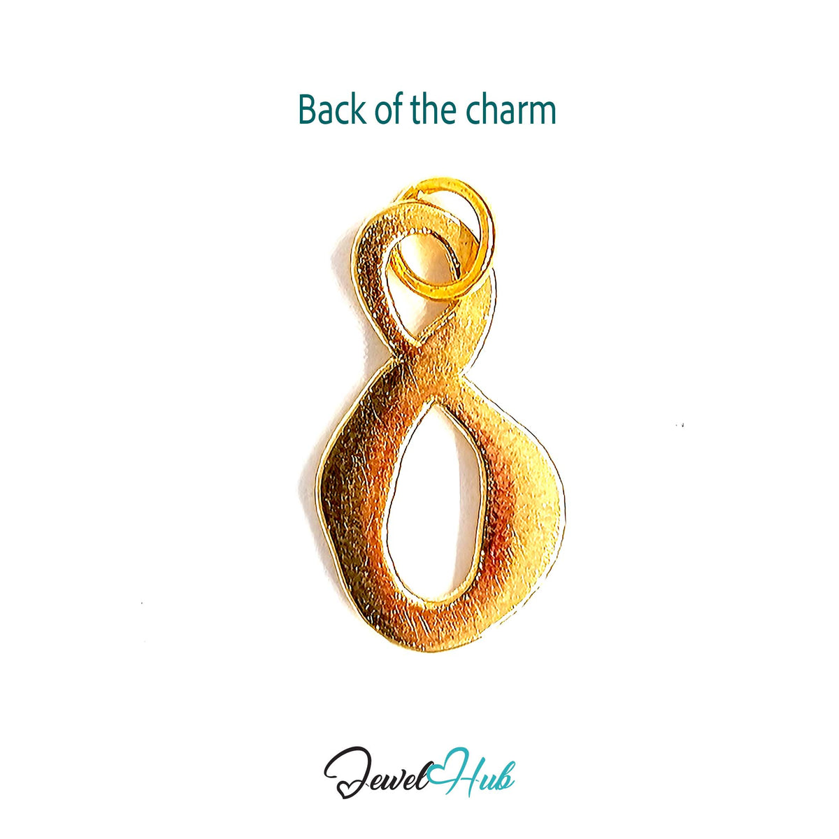 Back of the gold-tone textured infinity charm - JewelHub