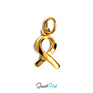 Ribbon charm in gold-tone stainless steel - JewelHub