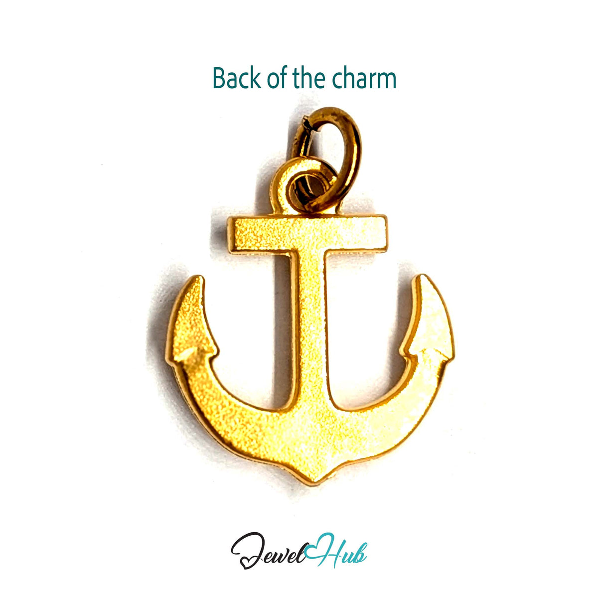 Back of the gold-tone crystal anchor charm - JewelHub