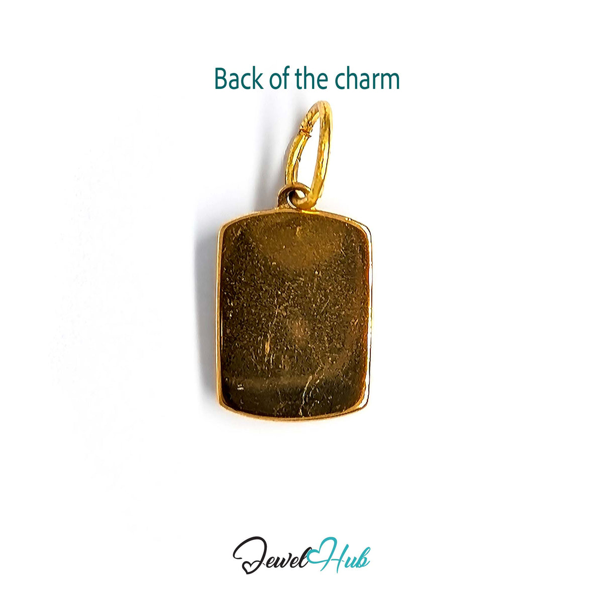 Back of the gold-tone crystal star tag charm - JewelHub