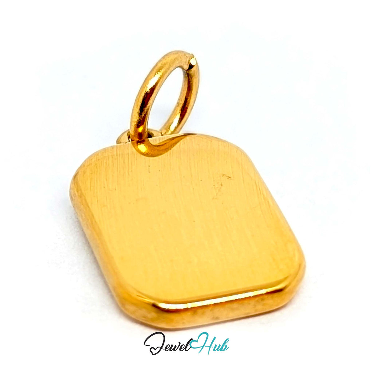 Close-up of the gold-tone white star tag charm detail - JewelHub