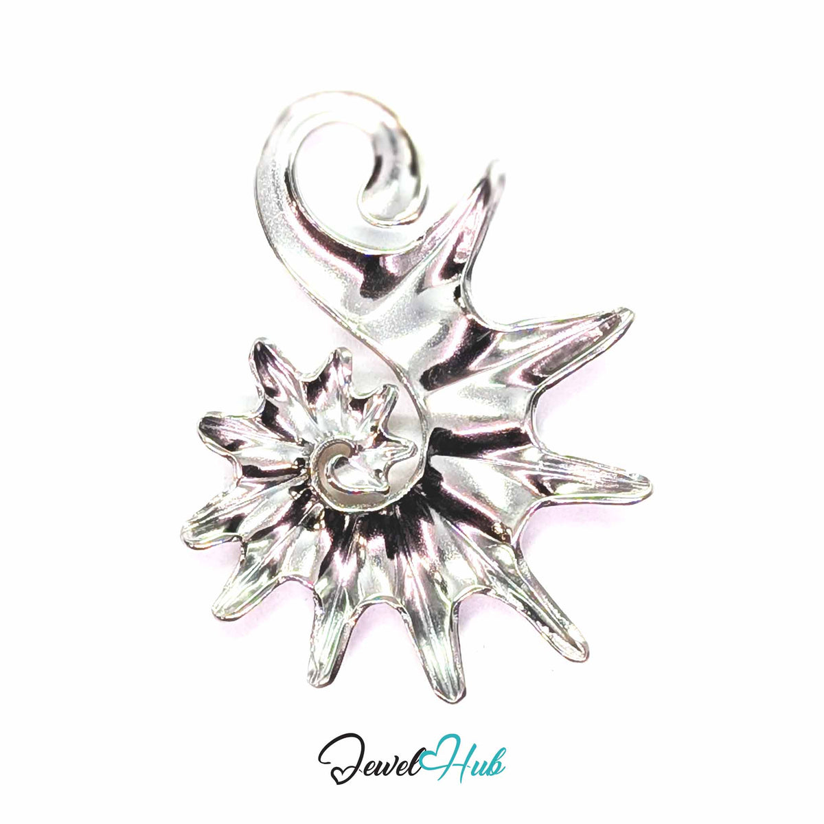Spike Shell pendant in DuoTone stainless steel - back view - JewelHub