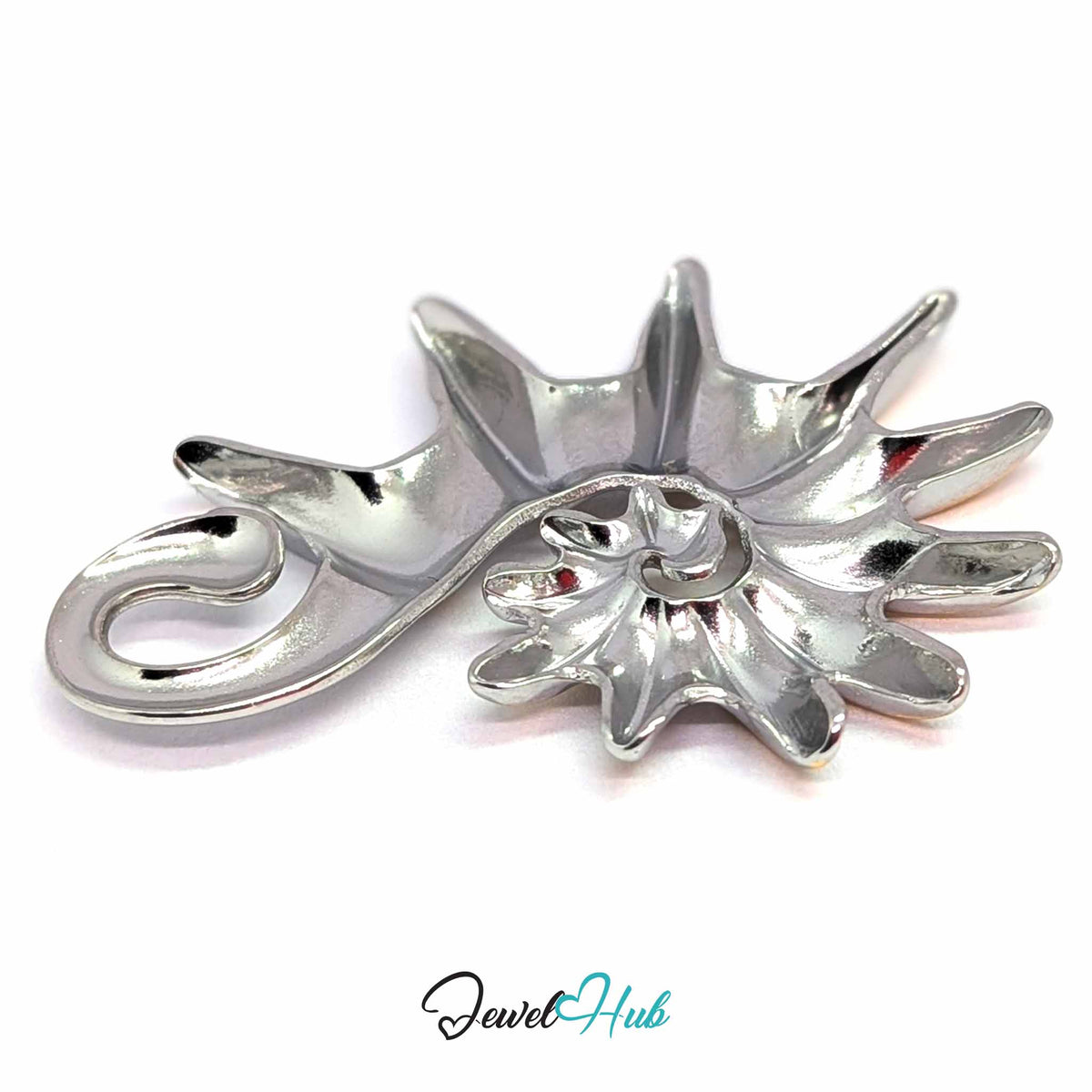 Spike Shell pendant in DuoTone stainless steel - angled close-up - JewelHub