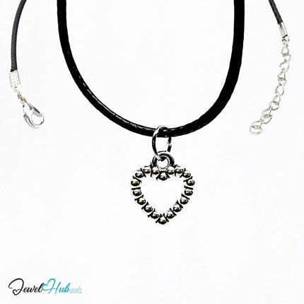 Beaded Heart MiniCharm – Symmetrical Beadwork in Silver-Plated Zinc Alloy Charm