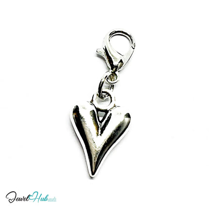 Stylised Heart MiniCharm – Silver-Plated Pendant for Presence | Necklace or Bracelet Option | Zinc Alloy Charm