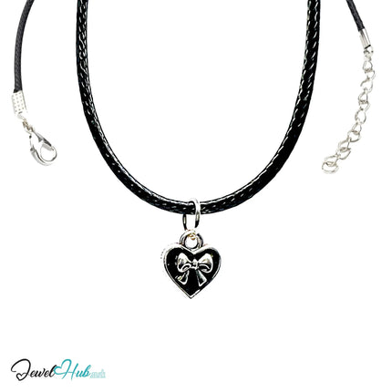 MiniCharm . Bow Heart . Everyday Storytelling . Silver-Plated Zinc Alloy Charm