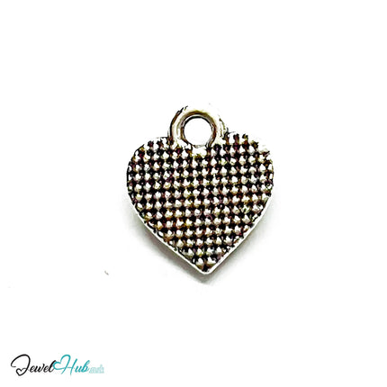 MiniCharm . Bow Heart . Everyday Storytelling . Silver-Plated Zinc Alloy Charm