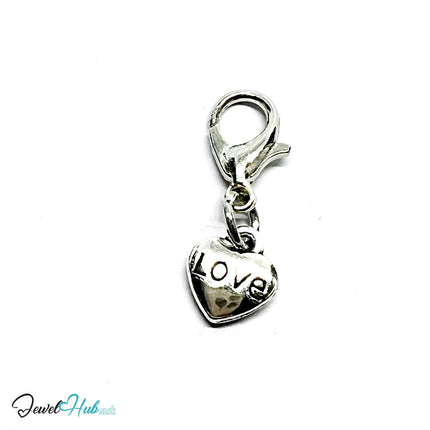 MiniCharm . Love Heart & Circle Heart . Accent of Emotion . Silver-Plated Zinc Alloy Charms