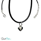 Love Heart / With Faux Leather Necklace