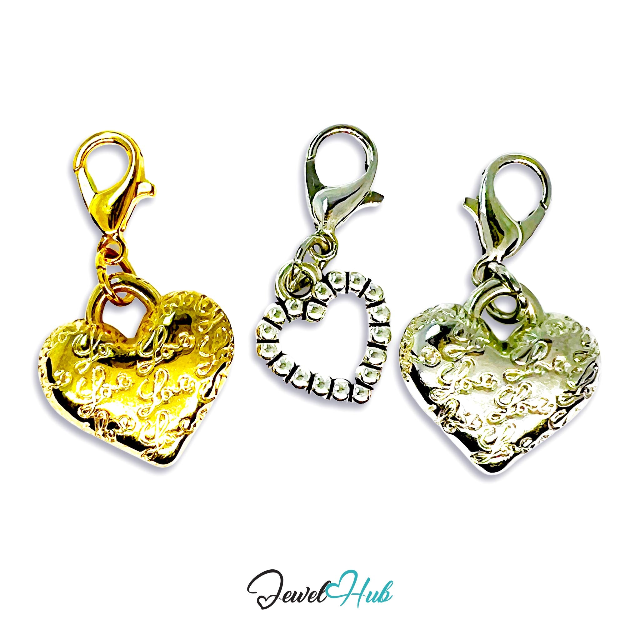 MiniCharm™ Heart Series – Symbolic Love Pack (Mixed‑Metal Trio)