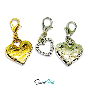 MiniCharm™ Heart Series – Symbolic Love Pack (Mixed‑Metal Trio)