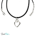 Playful Heart / With Faux Leather Necklace
